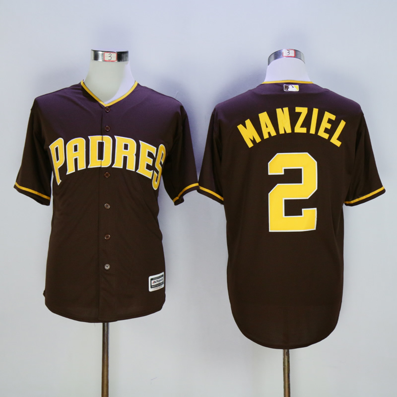 Supply cheap jerseys Men San Diego Padres 2 Manziel Grey MLB Jerseys